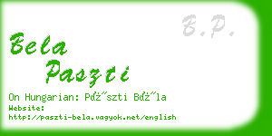 bela paszti business card